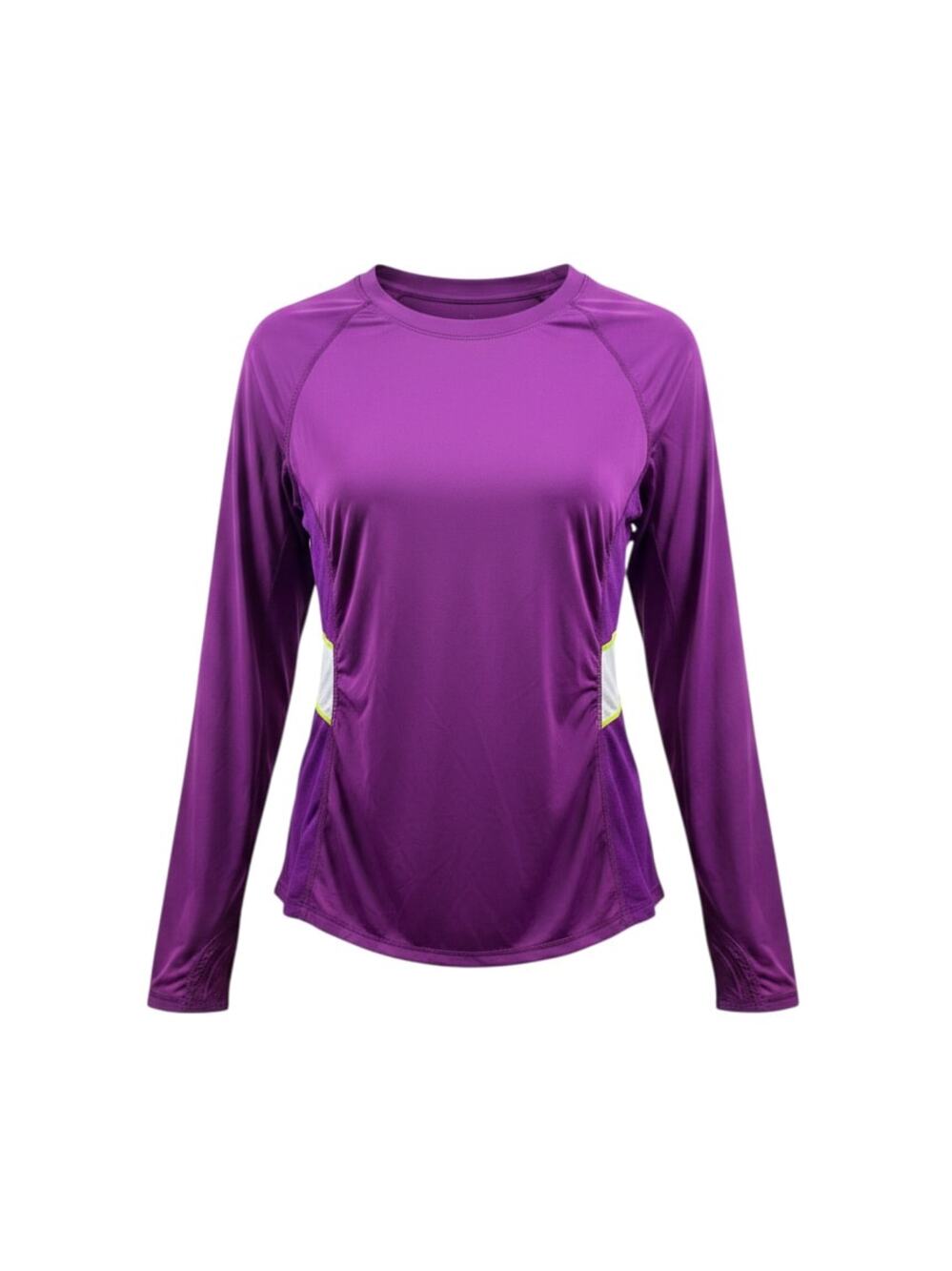 Lululemon purple long sleeve athletic top with mesh panels and reflective accent